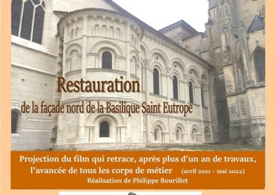 film sur la restauration de St Eutrope avec Sylvie Berry, sculptrice port d'envalloise